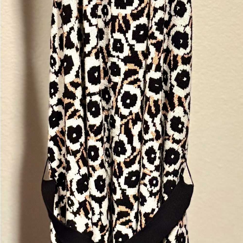 Diane Von Furstenberg Black, White & Tan Leopard-Print Jumpsuit